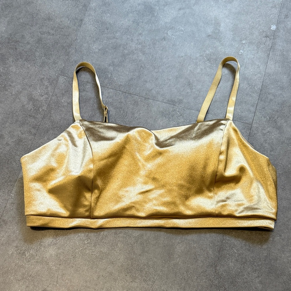 Lunalae Maya Square Neck Gold Top